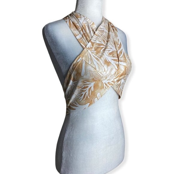 Boho Scarf Crossover Tie Back Crop Halter Top Womens Sz 14 (1XL) NWT - Picture 6 of 11